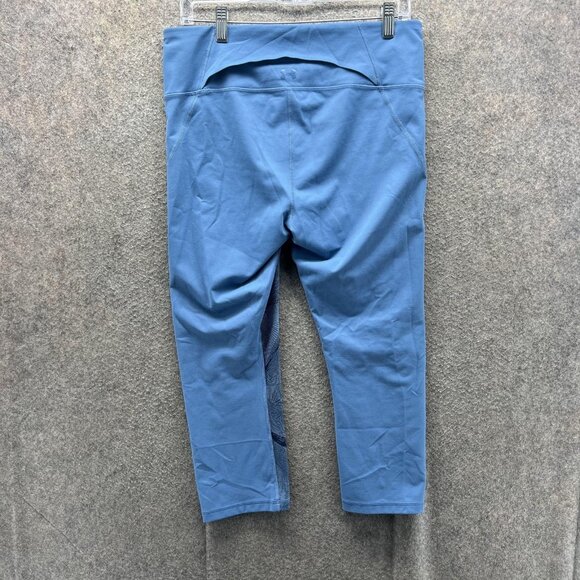 Under Armour Leggings Womens Large Blue Geometric Print Capri Gym Workout - Picture 2 of 10